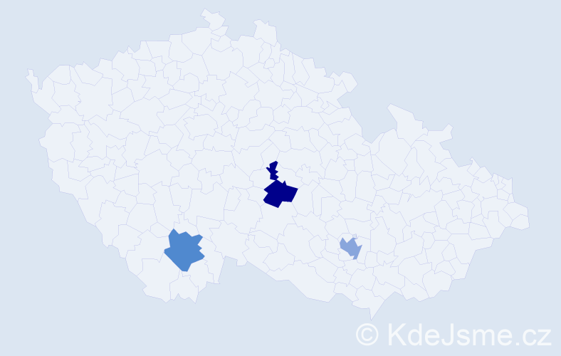 Příjmení: 'Blazek', počet výskytů 3 v celé ČR