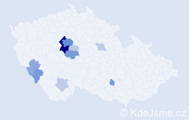 Příjmení: 'Babánek', počet výskytů 28 v celé ČR