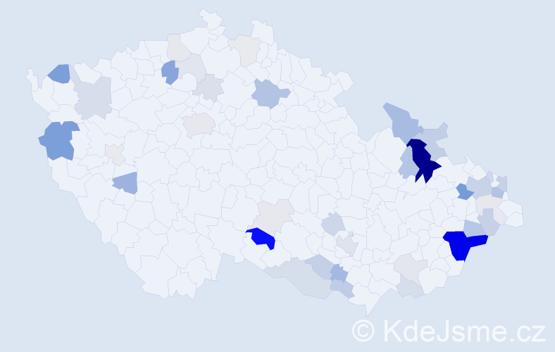 Příjmení: 'Kretová', počet výskytů 123 v celé ČR