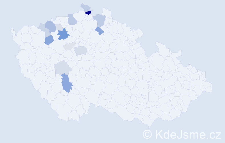 Příjmení: 'Cechl', počet výskytů 40 v celé ČR