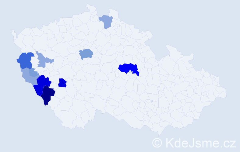 Příjmení: 'Prexl', počet výskytů 35 v celé ČR