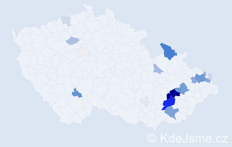 Příjmení: 'Džuga', počet výskytů 59 v celé ČR