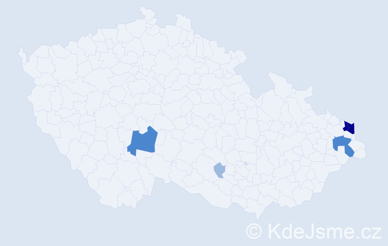 Příjmení: 'Koporcová', počet výskytů 13 v celé ČR