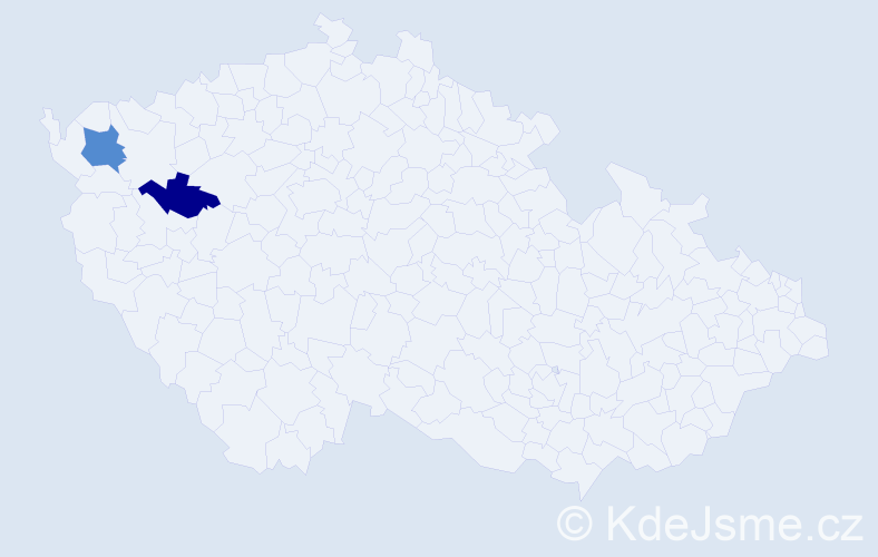 Příjmení: 'Gauderová', počet výskytů 5 v celé ČR