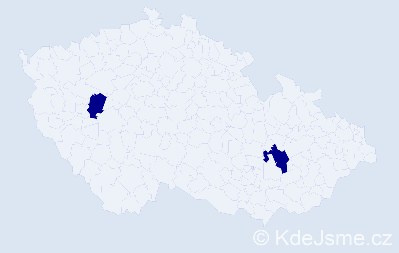 Příjmení: 'Bachyk', počet výskytů 2 v celé ČR