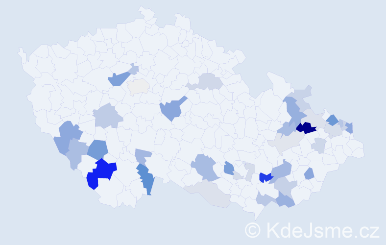 Příjmení: 'Majerčáková', počet výskytů 79 v celé ČR