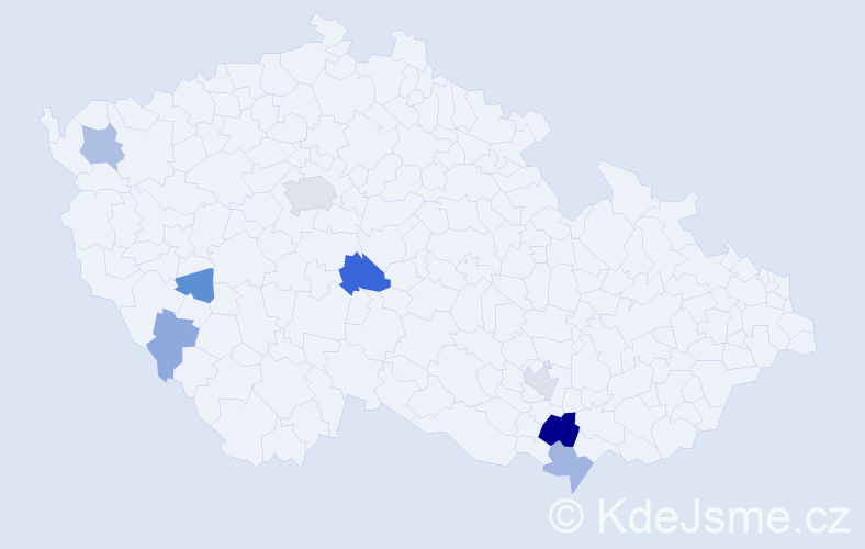 Příjmení: 'Proschek', počet výskytů 23 v celé ČR