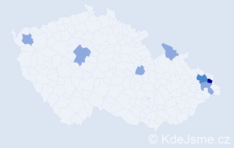 Příjmení: 'Šebeková', počet výskytů 15 v celé ČR