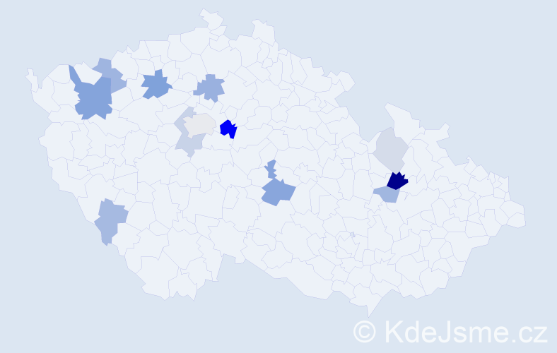 Příjmení: 'Cinegr', počet výskytů 33 v celé ČR