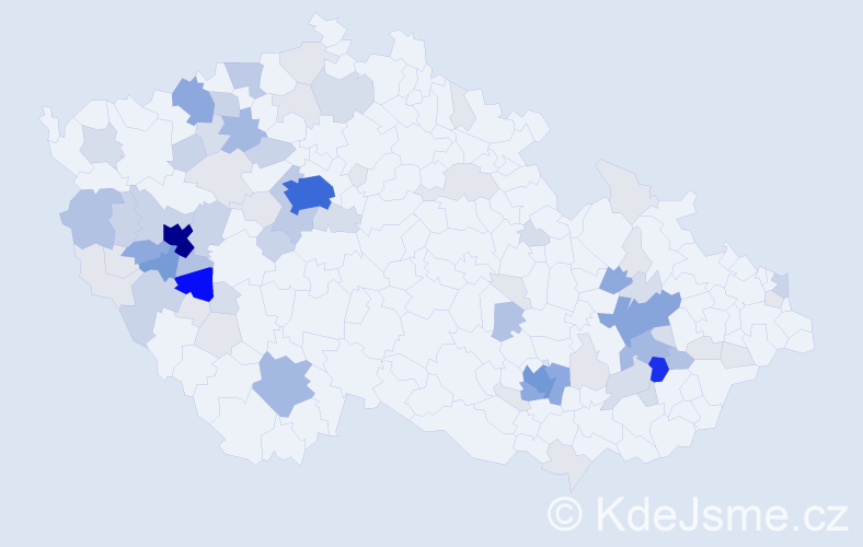 Příjmení: 'Trhlík', počet výskytů 294 v celé ČR