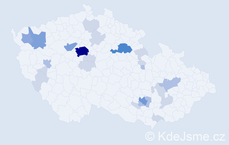 Příjmení: 'Linder', počet výskytů 58 v celé ČR