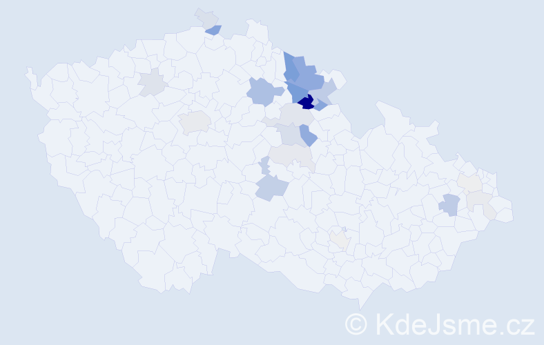 Příjmení: 'Exnar', počet výskytů 69 v celé ČR