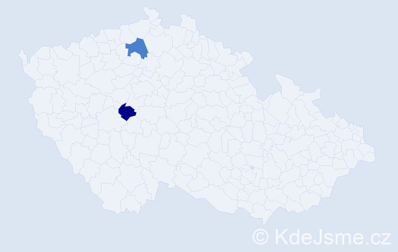 Příjmení: 'Obereiterová', počet výskytů 5 v celé ČR