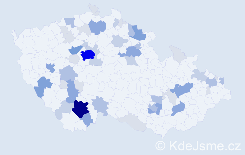 Příjmení: 'Moser', počet výskytů 156 v celé ČR