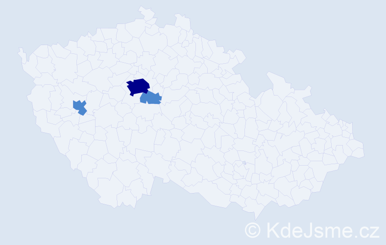 Příjmení: 'Mykhno', počet výskytů 5 v celé ČR