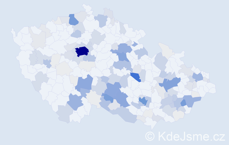 Příjmení: 'Martinů', počet výskytů 802 v celé ČR