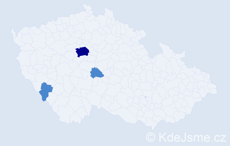Příjmení: 'Mané', počet výskytů 5 v celé ČR