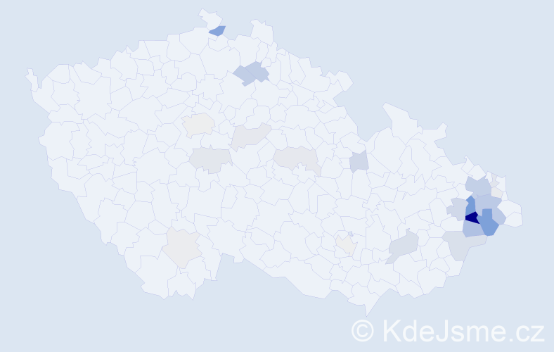 Příjmení: 'Bjačková', počet výskytů 68 v celé ČR