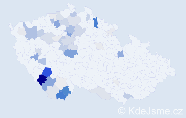 Příjmení: 'Frk', počet výskytů 174 v celé ČR