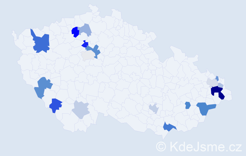 Příjmení: 'Gašková', počet výskytů 37 v celé ČR