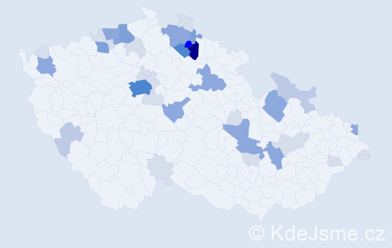 Příjmení: 'Hudská', počet výskytů 131 v celé ČR