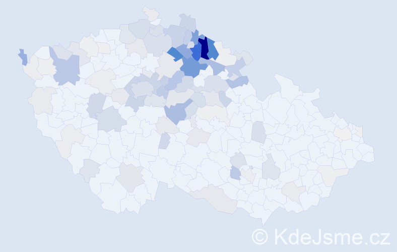 Příjmení: 'Buchar', počet výskytů 406 v celé ČR