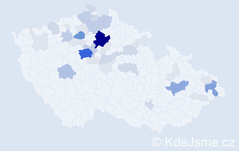 Příjmení: 'Kredbová', počet výskytů 128 v celé ČR