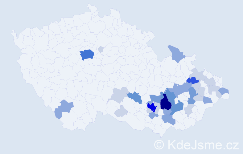 Příjmení: 'Michlíčková', počet výskytů 97 v celé ČR