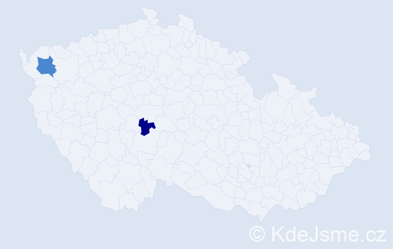Příjmení: 'Vecel', počet výskytů 4 v celé ČR