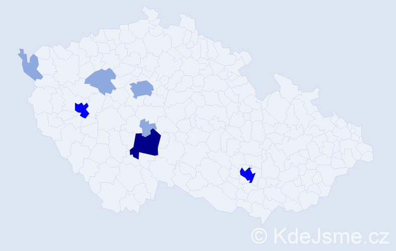 Příjmení: 'Dařenová', počet výskytů 18 v celé ČR