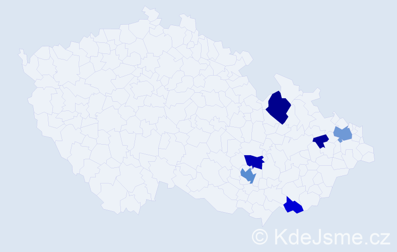 Příjmení: 'Kubingerová', počet výskytů 20 v celé ČR