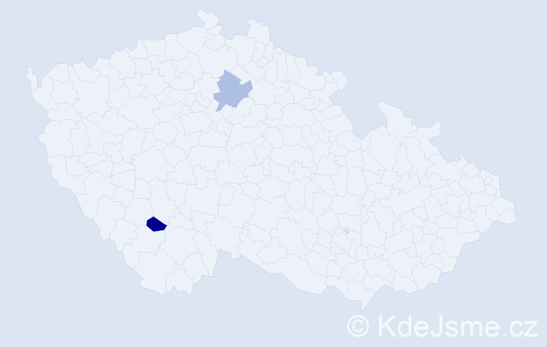 Příjmení: 'Danáčová', počet výskytů 2 v celé ČR