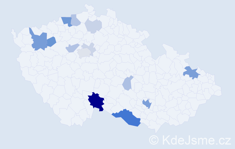 Příjmení: 'Bindr', počet výskytů 51 v celé ČR