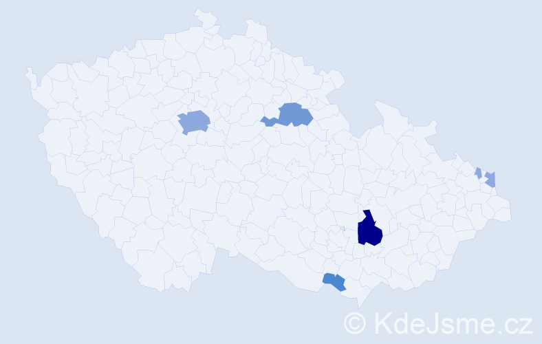 Příjmení: 'Danada', počet výskytů 14 v celé ČR