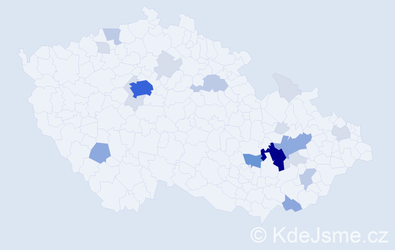 Příjmení: 'Hasová', počet výskytů 60 v celé ČR