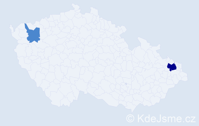 Příjmení: 'Krivy', počet výskytů 4 v celé ČR