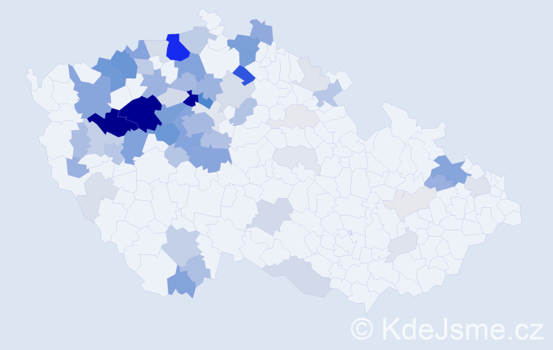 Příjmení: 'Helebrant', počet výskytů 275 v celé ČR