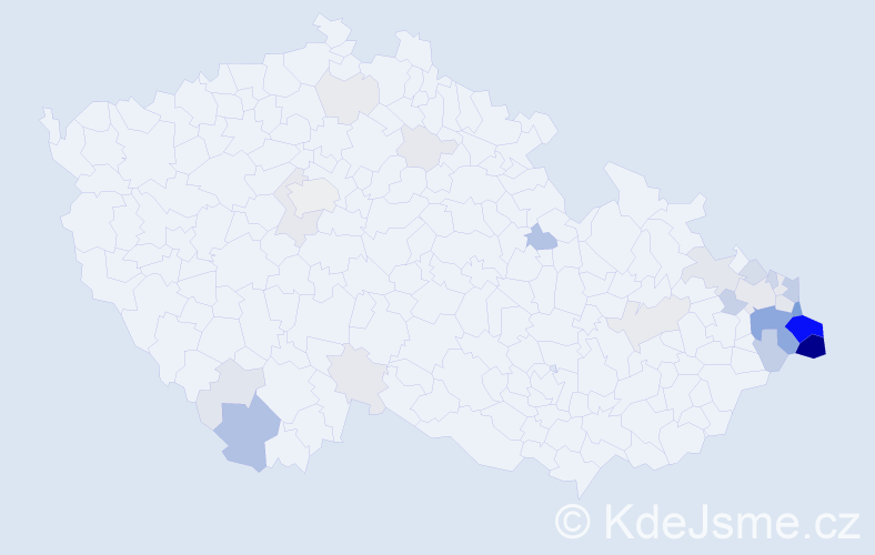 Příjmení: 'Kukuczka', počet výskytů 123 v celé ČR