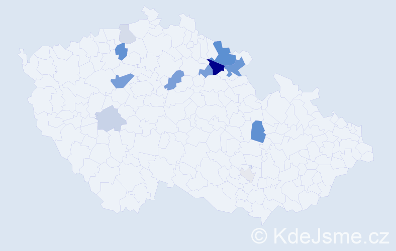 Příjmení: 'Rajsnerová', počet výskytů 29 v celé ČR