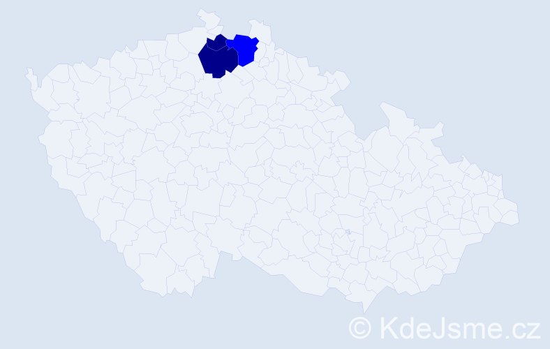 Příjmení: 'Balcr', počet výskytů 5 v celé ČR