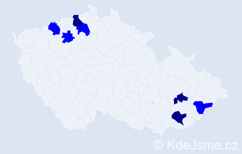 Příjmení: 'Handrlicová', počet výskytů 10 v celé ČR
