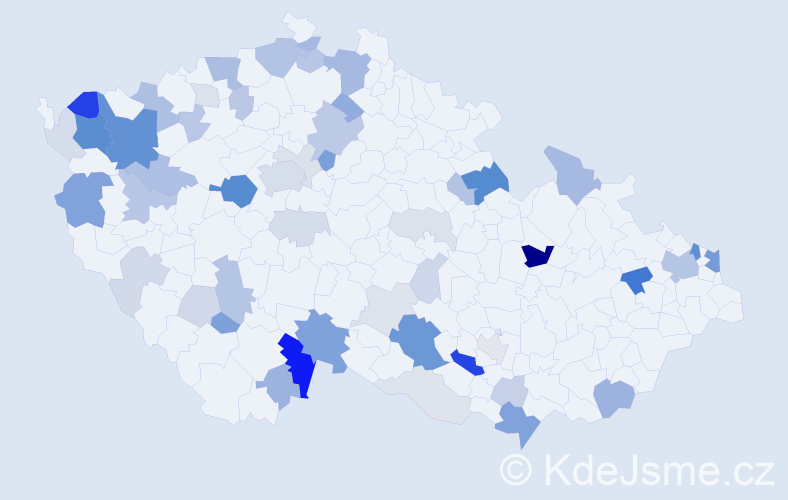 Příjmení: 'Rigó', počet výskytů 156 v celé ČR