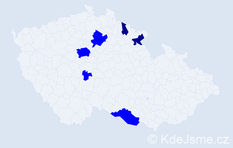 Příjmení: 'Klapkovská', počet výskytů 8 v celé ČR