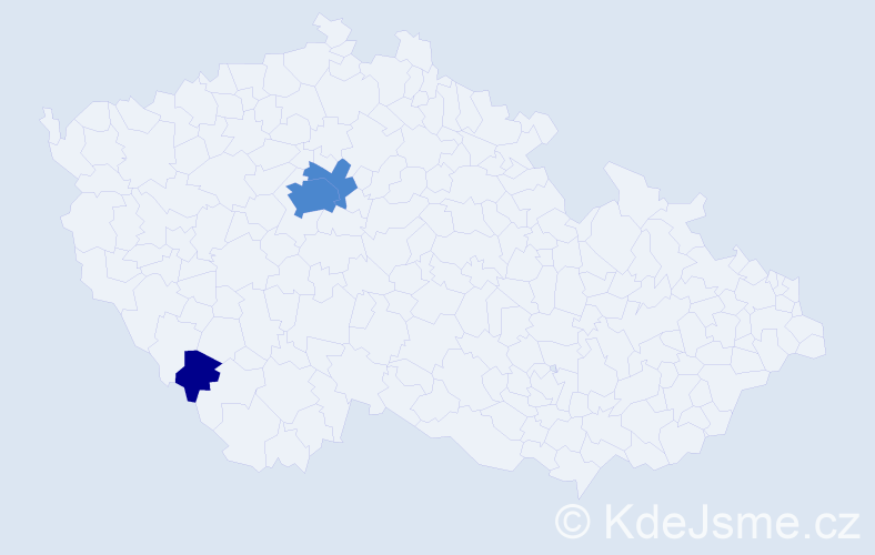 Příjmení: 'Kysilová', počet výskytů 5 v celé ČR