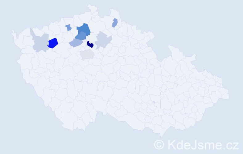 Příjmení: 'Hýř', počet výskytů 24 v celé ČR