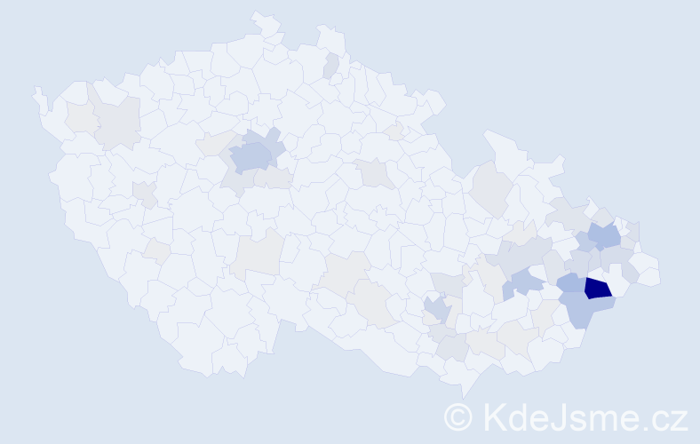 Příjmení: 'Mičkal', počet výskytů 251 v celé ČR