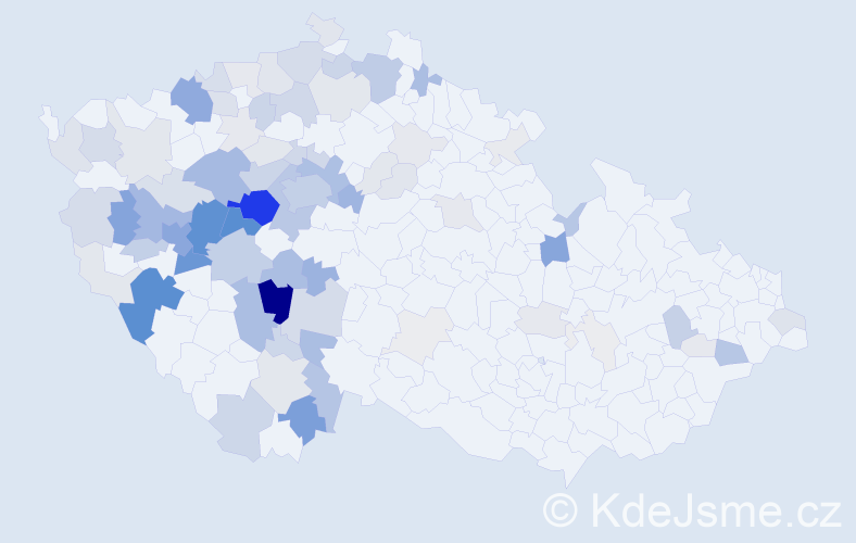 Příjmení: 'Zítek', počet výskytů 382 v celé ČR