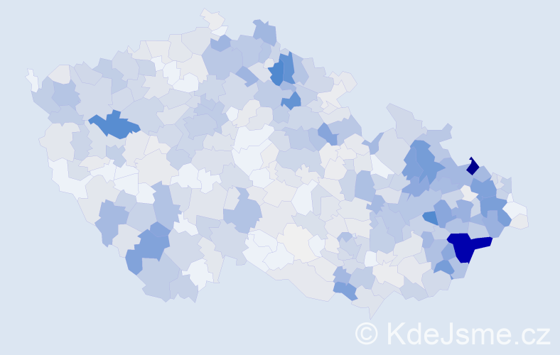 Příjmení: 'Václavík', počet výskytů 2329 v celé ČR