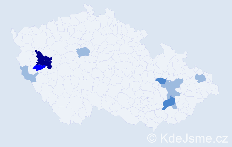 Příjmení: 'Zsemberiová', počet výskytů 21 v celé ČR