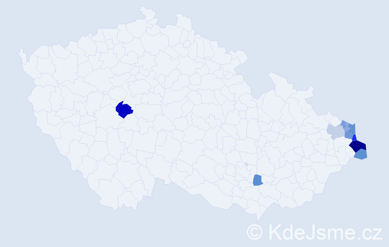 Příjmení: 'Stebelová', počet výskytů 22 v celé ČR